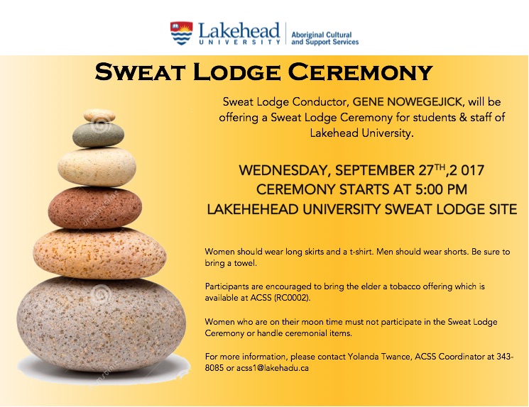 Sweat Lodge Ceremony Lakehead University